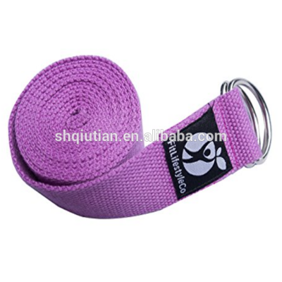 ECO-friendly fitness yoga stretch strap and Fitness Equipment Non-toxic Cotton D Ring Yoga Strap